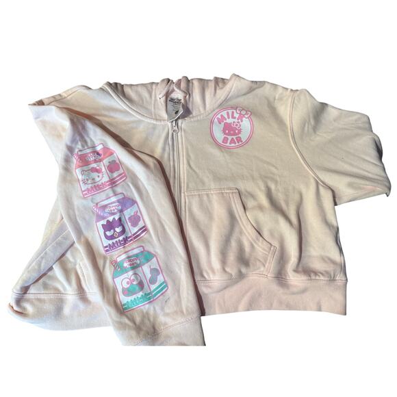 Hot Topic Milk Bar Powder Pink Cropped Hello KItty Sweatshirt Screen Print 2X - Picture 4 of 6